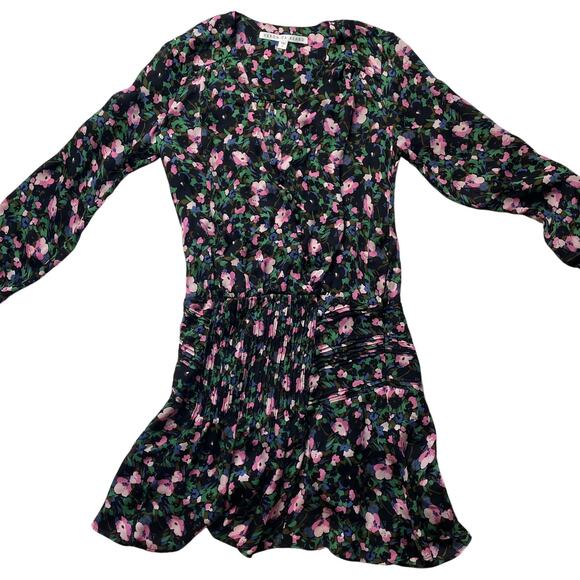 Veronica Beard Naomi Floral Mini Dress Sz 0 Women's Silk Long Sleeve Multicolor - Picture 3 of 10